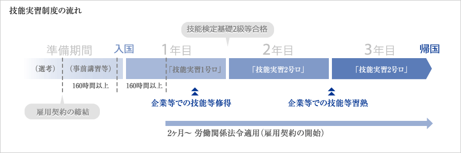 技能実習制度の流れ